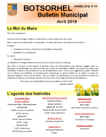 Bulletin 16 – Avril 2019